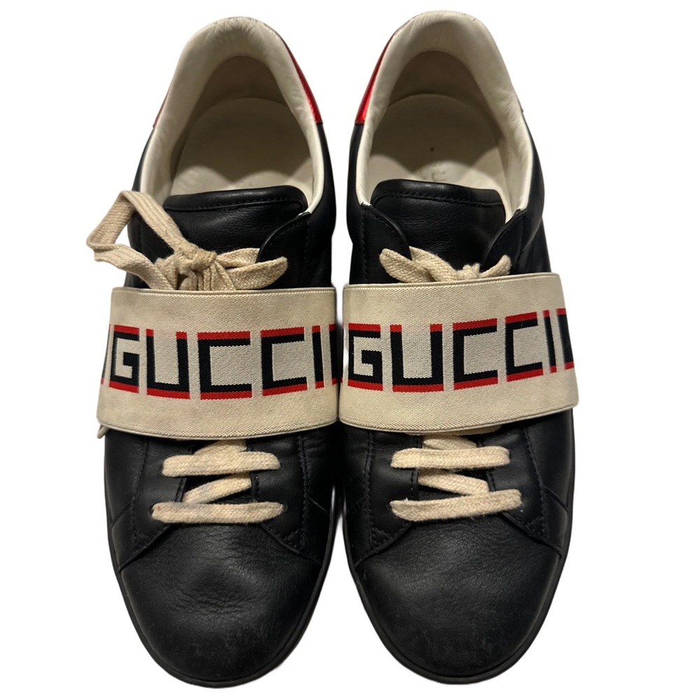 Gucci Ace Strap Sneakers, Black